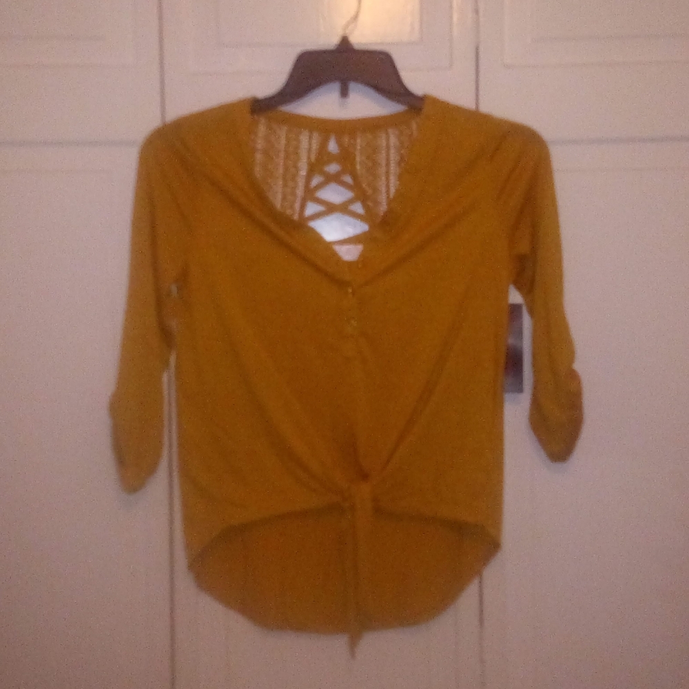 Yellow high low shirt